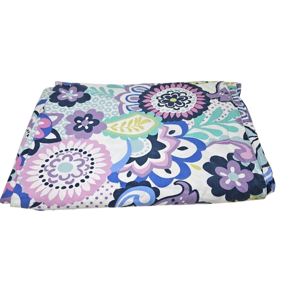 POTTERY BARN Teen Duvet Cover Colorful Floral Twin Organic Cotton Blend Whimsy